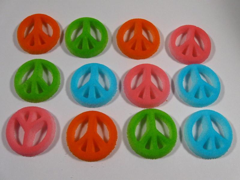 Peace Sign Sugar Decorations