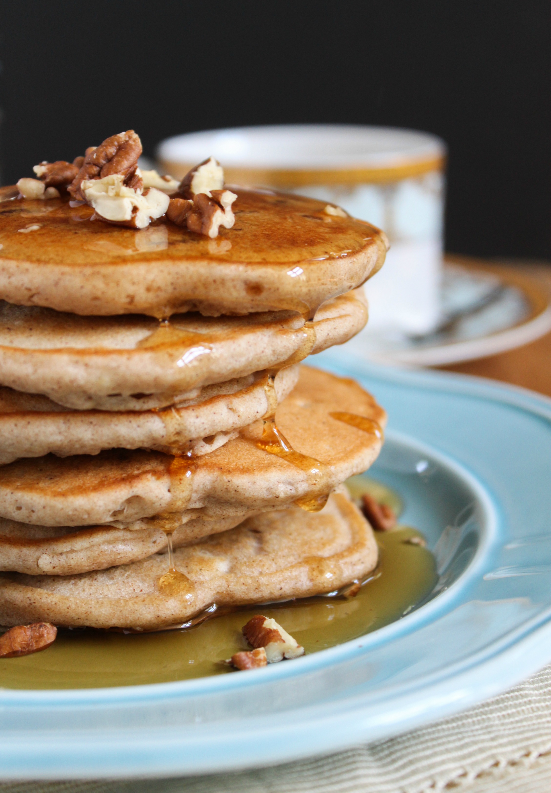 Pecan Cinnamon Roll Pancakes