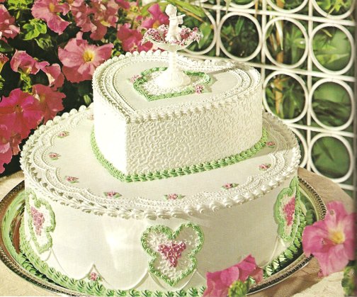 Pink and Green Wedding Cake