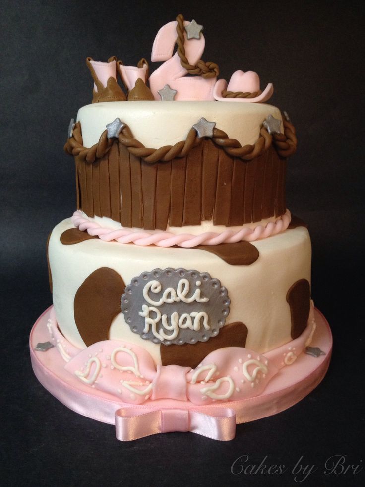 Pink Cowgirl Themed Birthday Cake