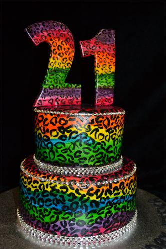 Rainbow Cheetah Print Cake