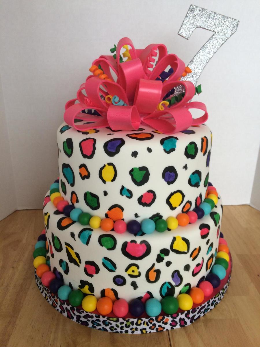 Rainbow Leopard Cake