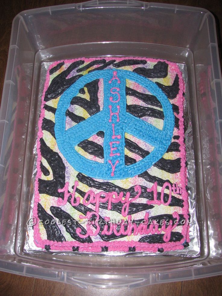 Rainbow Zebra Birthday Cake