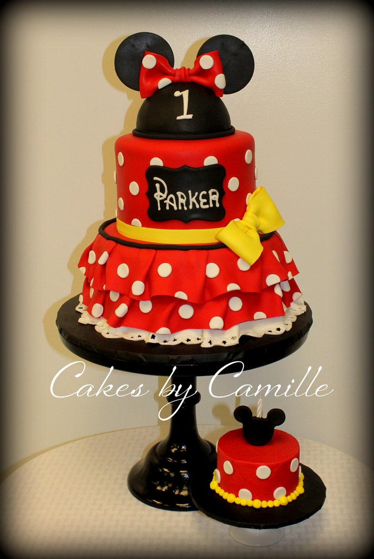 Red and White Minnie Mouse Cake