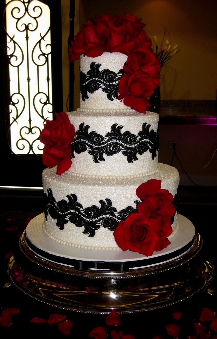 7 Black And Red Wedding Cakes Ideas Photo - Red White and Black Wedding ...