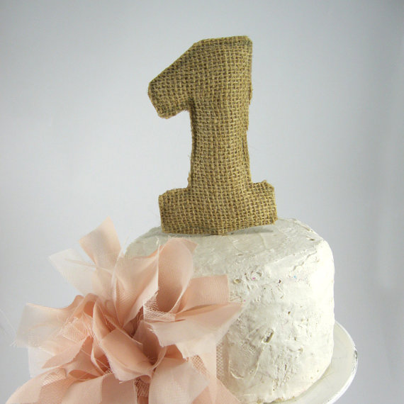 Rustic Burlap Cake Topper