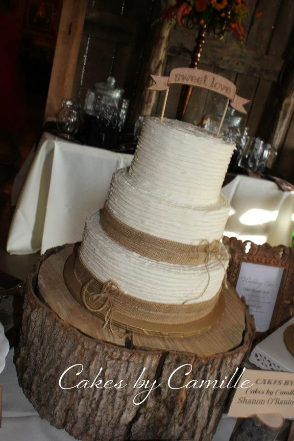 Rustic Burlap Vintage Wedding Cakes