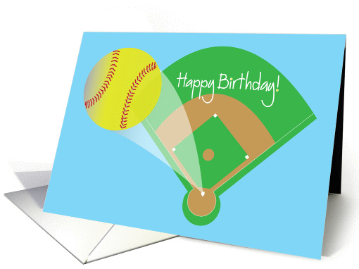 Softball Happy Birthday Cards