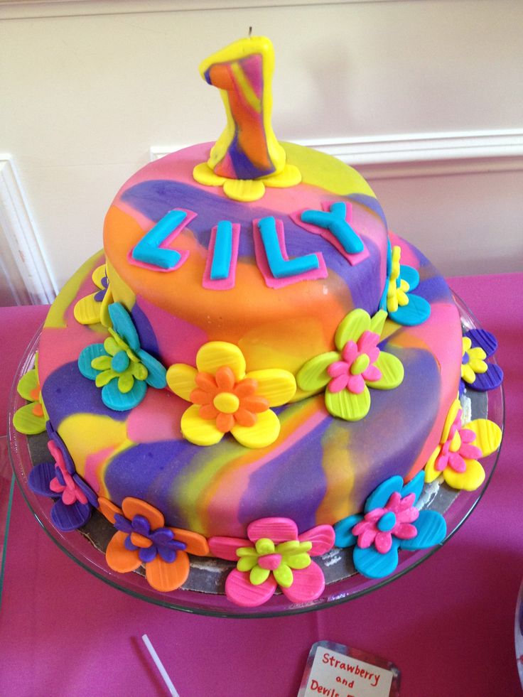 Tie Dye Birthday Cake