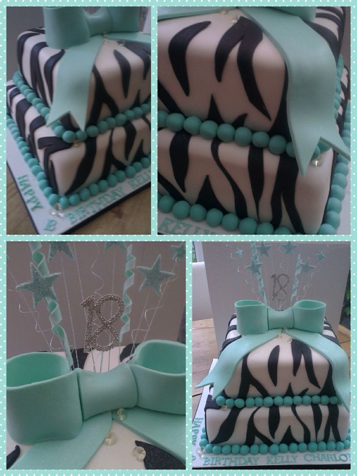 Tiffany Blue and Zebra Birthday Cake