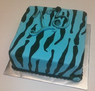 Tiffany Blue and Zebra Birthday Cake