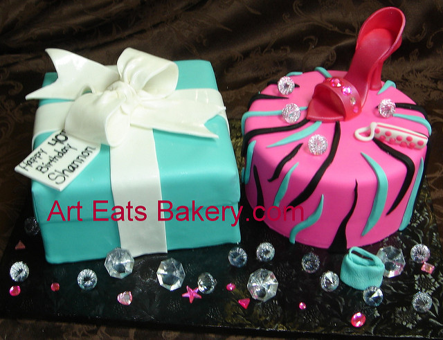 Tiffany Blue and Zebra Birthday Cake