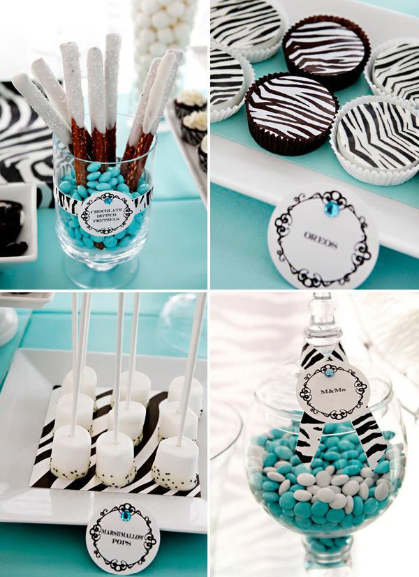 Tiffany Blue and Zebra Party Idea