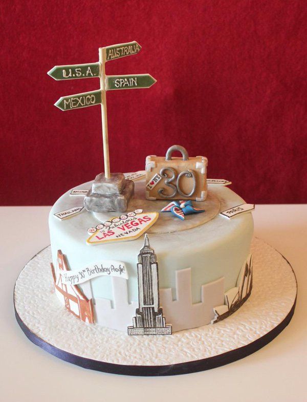 Travel Birthday Cake Idea