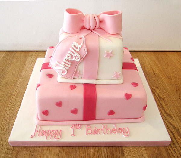 Two Tier Pink Birthday Cake