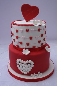 7 Photos of Heart Theme Tiered Anniversary Cakes