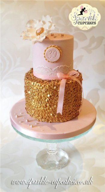 White and Gold Birthday Cakes