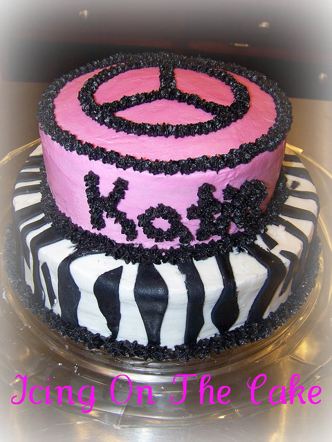 Zebra Peace Sign Cake