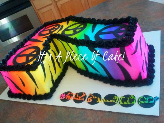 Zebra Peace Sign Cake