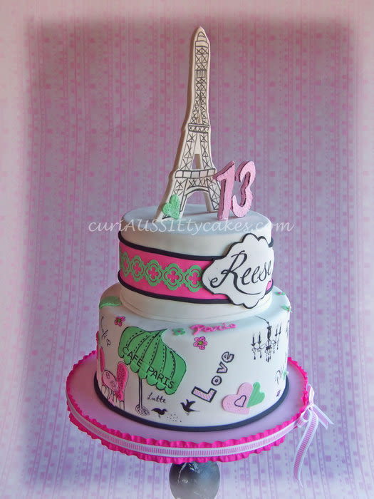 13th Birthday Paris Theme Cake