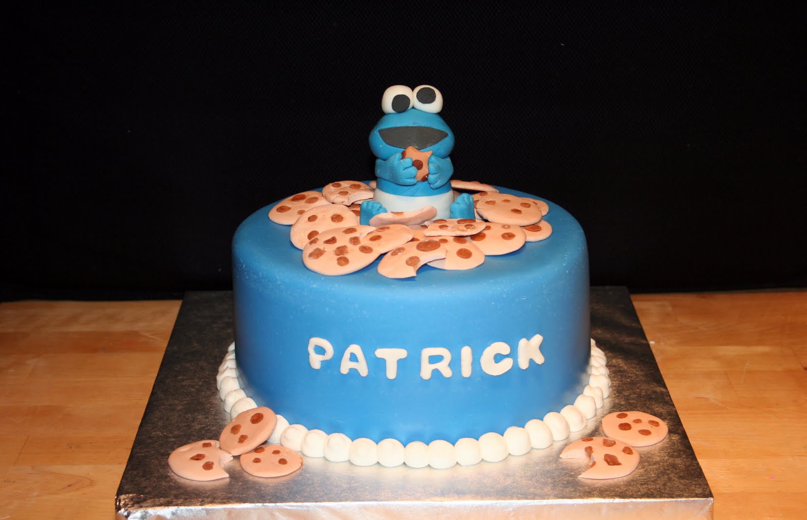 Baby Cookie Monster 1st Birthday Cake