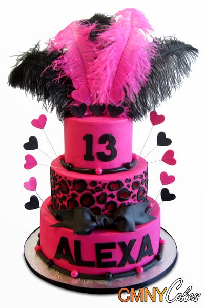 Birthday Cakes with Feathers