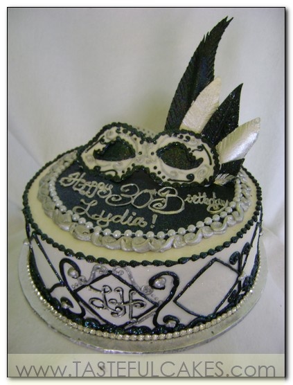 Black and Silver 50th Birthday Cake