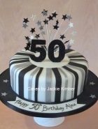 Black and Silver Birthday Cake