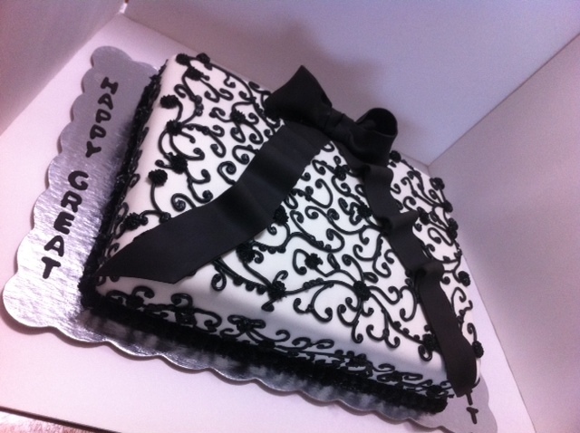 Black and White 40th Birthday Sheet Cakes