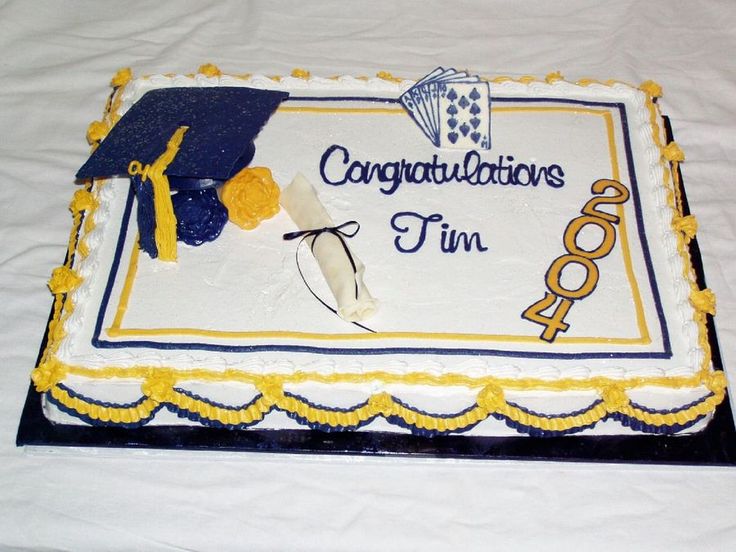 Blue and Yellow Graduation Cake Ideas