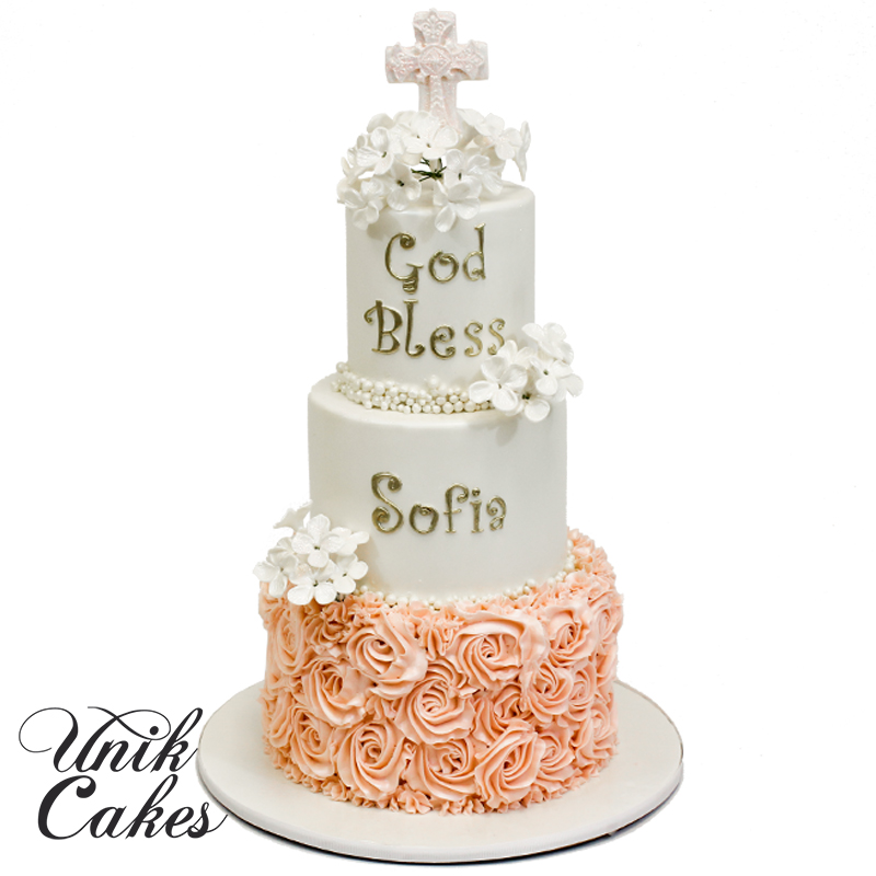 Buttercream Baptism Cake Girl