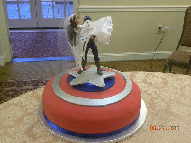 Captain America Grooms Cake