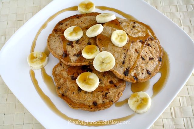 Chocolate Chip Pancakes and Bacon