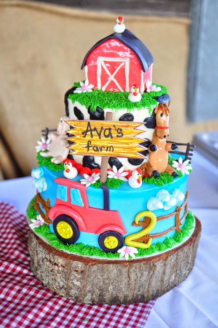 Farm Birthday Party Cake