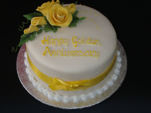 Golden Wedding Anniversary Cake