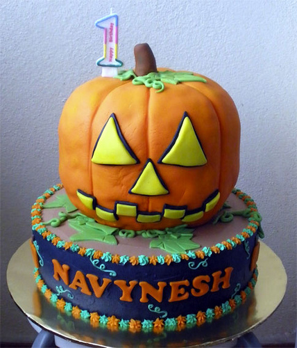 Halloween Pumpkin Birthday Cake