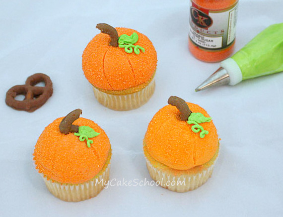 Halloween Pumpkin Shaped Cupcakes