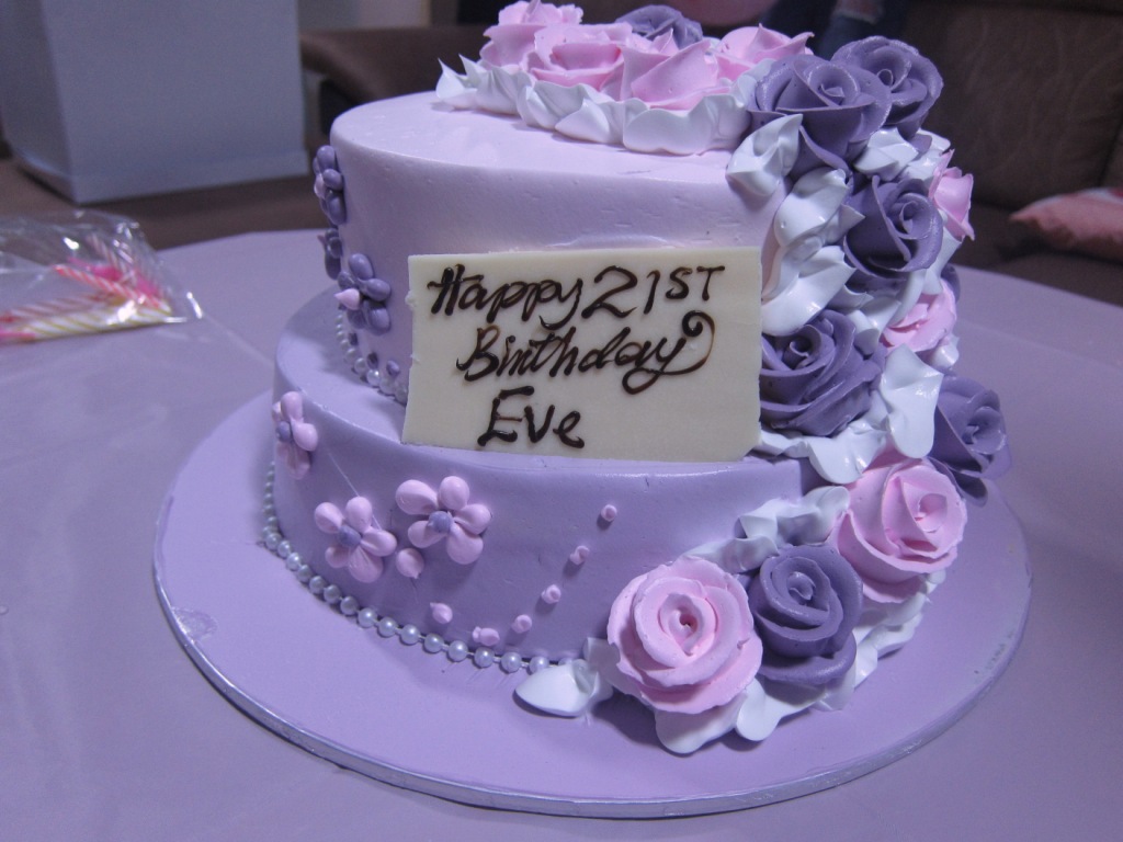 Happy Birthday Cake Pink Purple