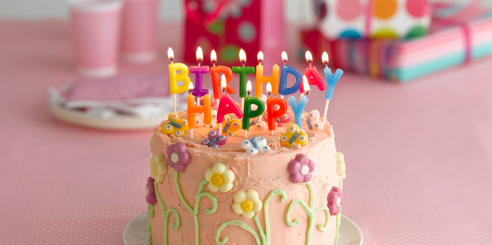 Happy Birthday Cake with Flowers