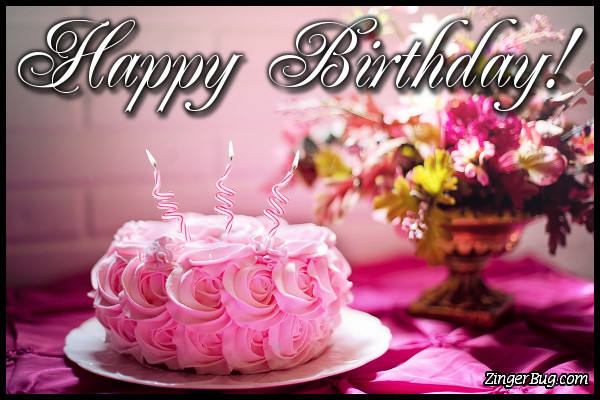 8 Bday Cakes And Flowers Graphic Photo Happy Birthday Wish