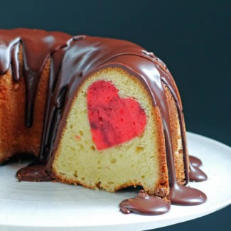 Heart Shape Inside Cake