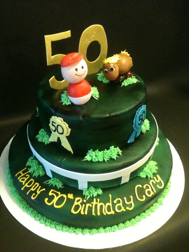 Horse Racing Themed Birthday Cake