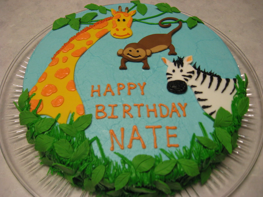 Jungle Animal Birthday Cake