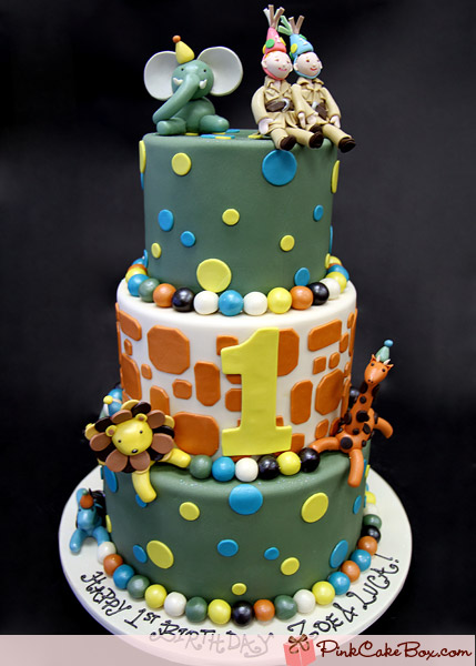 Jungle Safari Birthday Party Cake