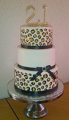 Leopard Print Birthday Cake