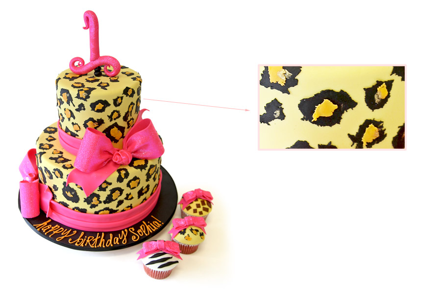 Leopard Print Birthday Cake