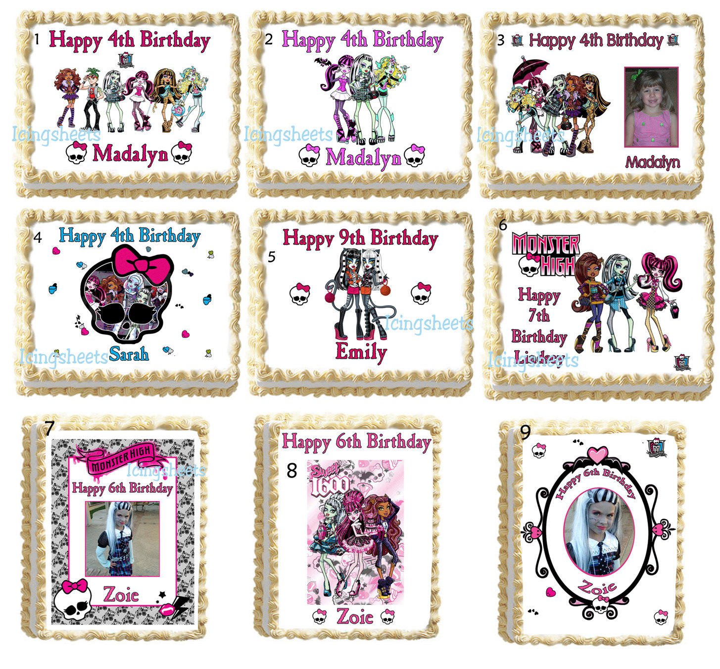 Monster High Edible Cake Toppers