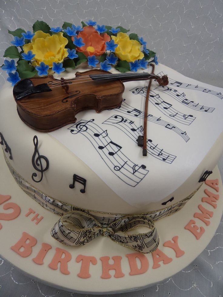 7 Photos of Violin Shaped Cakes