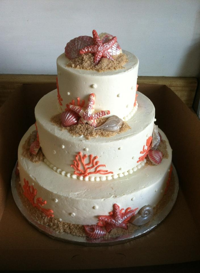 Ocean Pearl Wedding Cake