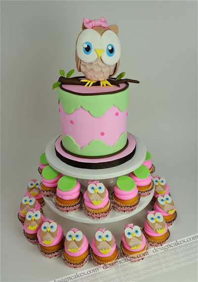 Owl First Birthday Cake